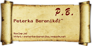 Peterka Bereniké névjegykártya
